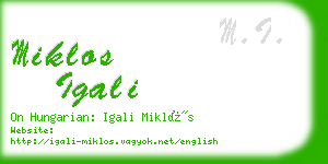 miklos igali business card